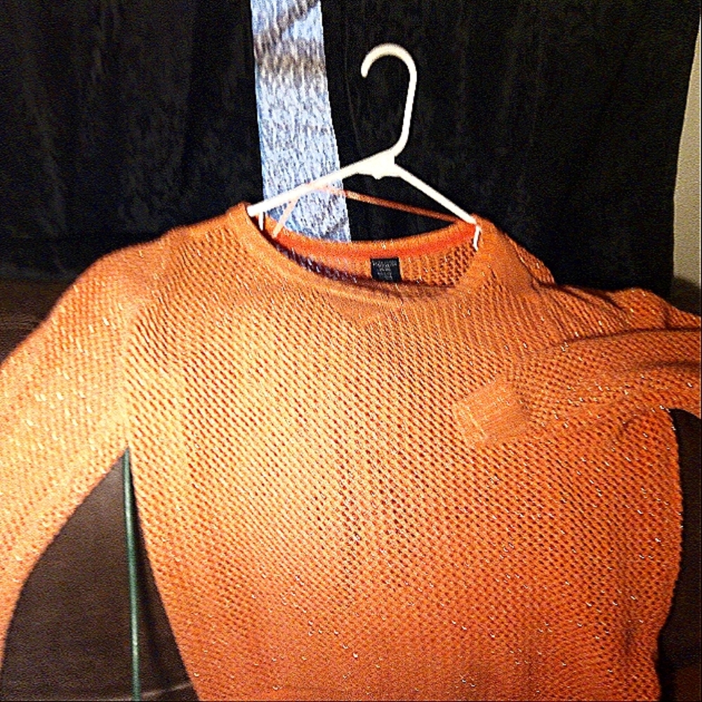 XXL  faded glory women's peach crochet sweater